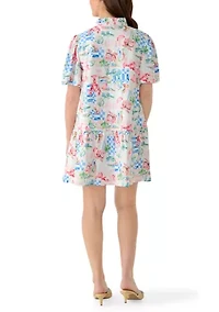 Women's Short Sleeve Print Mini Dress
