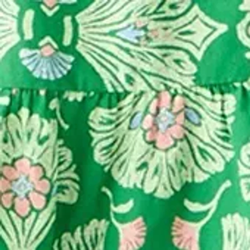 Women's Short Sleeve Print Peasant Dress