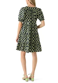 Women's Short Sleeve Print Peasant Dress