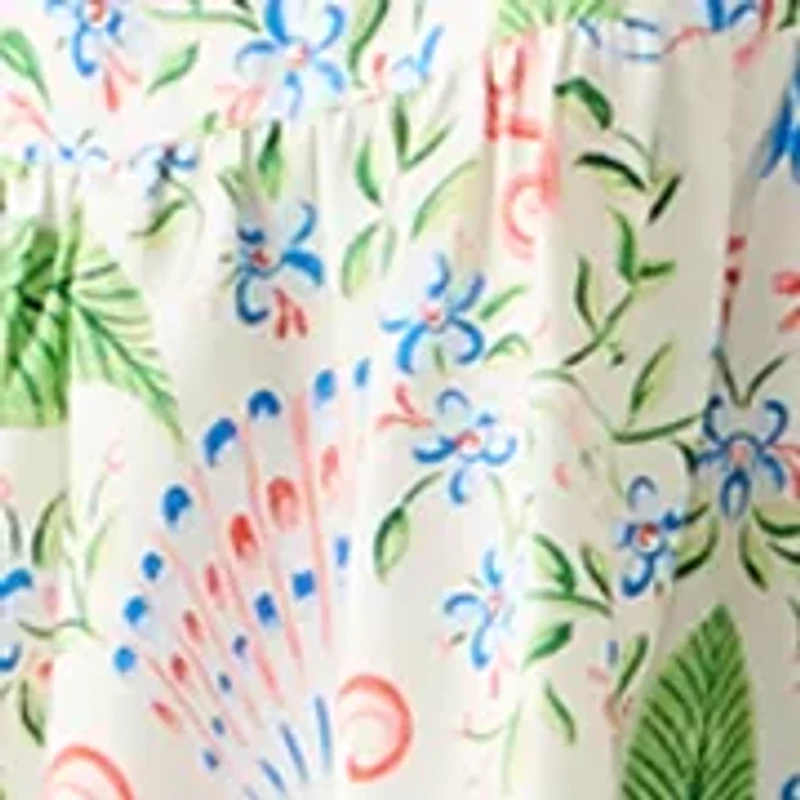 Women's Short Sleeve Printed Peasant Dress