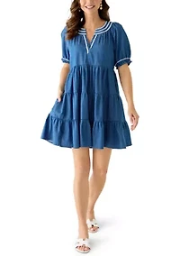 Women's Short Sleeve Peasant Dress