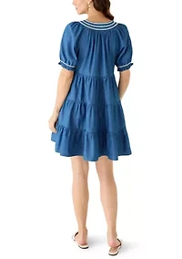 Women's Short Sleeve Peasant Dress