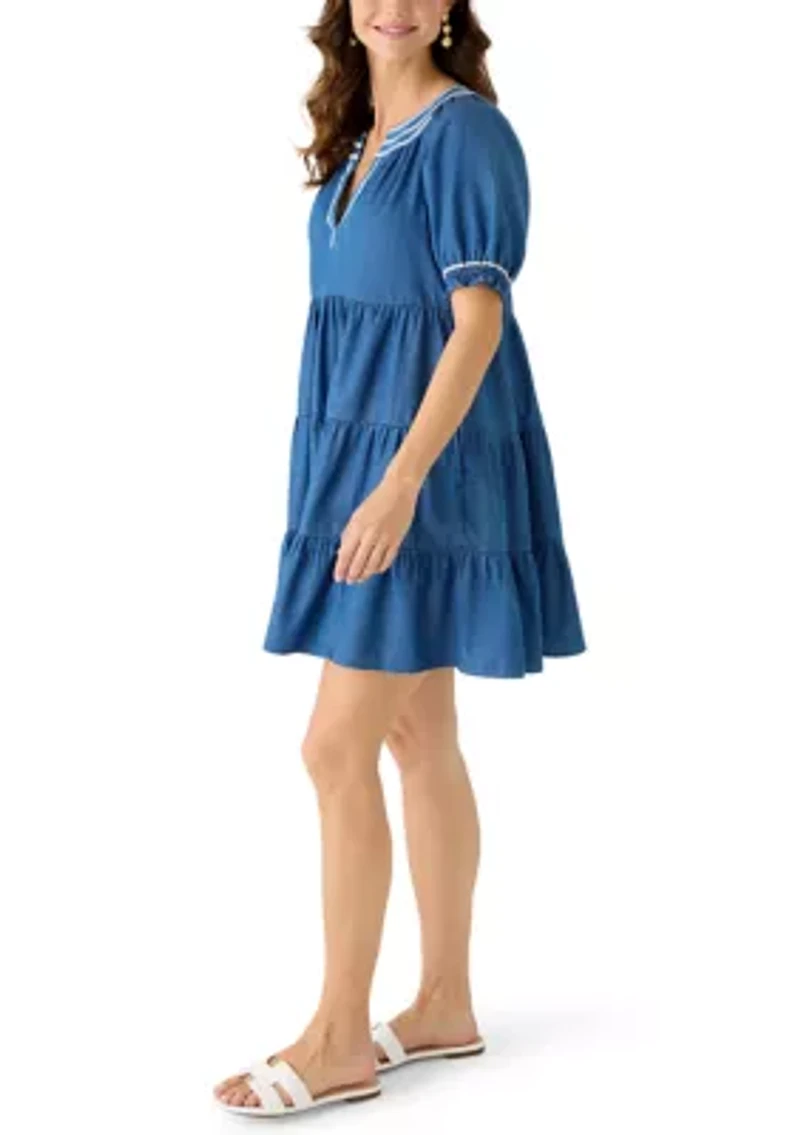 Women's Short Sleeve Peasant Dress