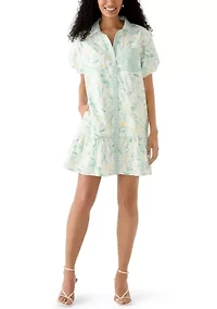 Women's Short Sleeve Flounce Shirtdress