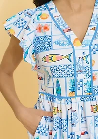 Sewing Down South x Crown & Ivy™ Lauren Flutter Sleeve Midi Dress with Button Front