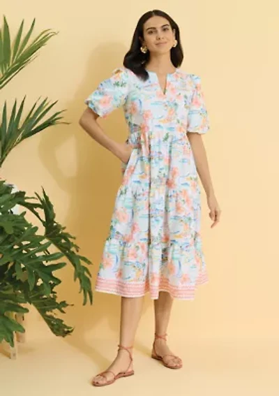Sewing Down South x Crown & Ivy™ Riley Short Sleeve Tiered Midi Dress