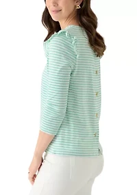 Women's Long Sleeve Button Back Ruffle Shirt