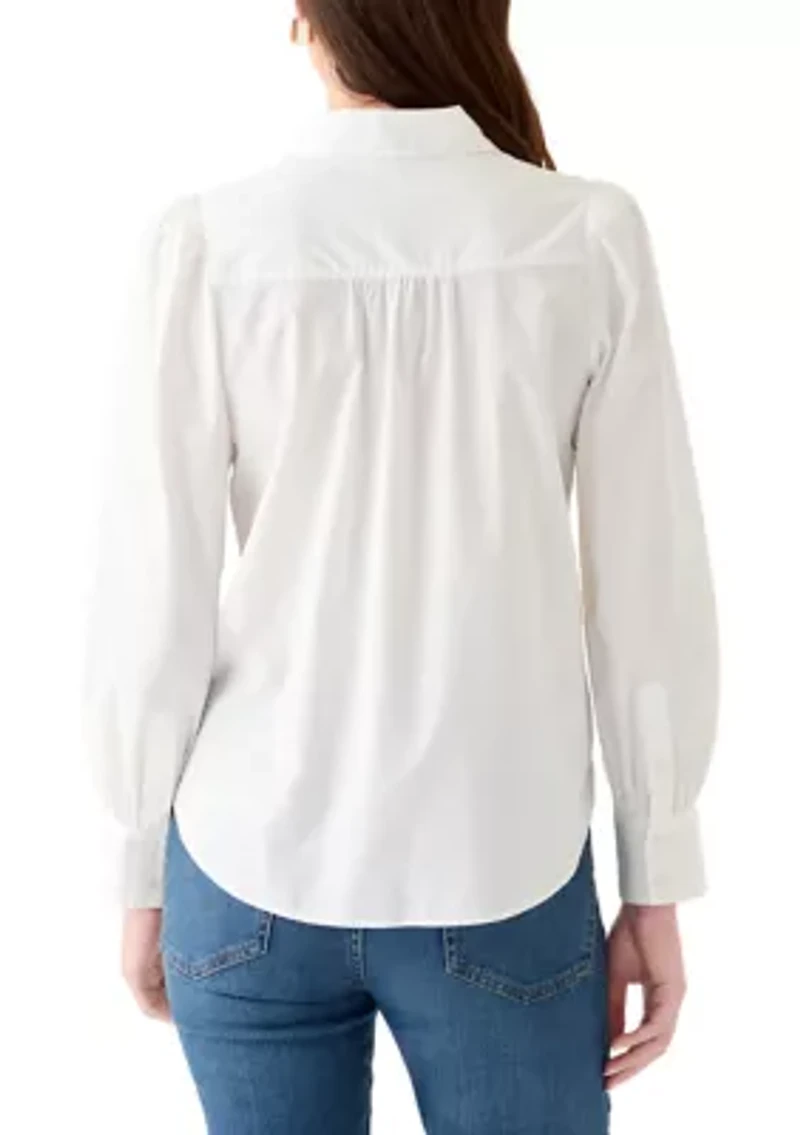 Women's Ballon Sleeve Boyfriend Top