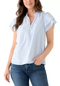 Women's Double Flutter Blouse