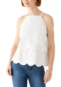 Women's Sleeveless Scallop Tier Top
