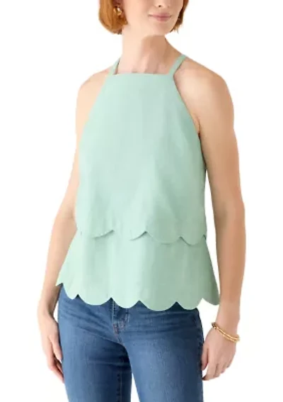 Women's Sleeveless Scallop Tier Top