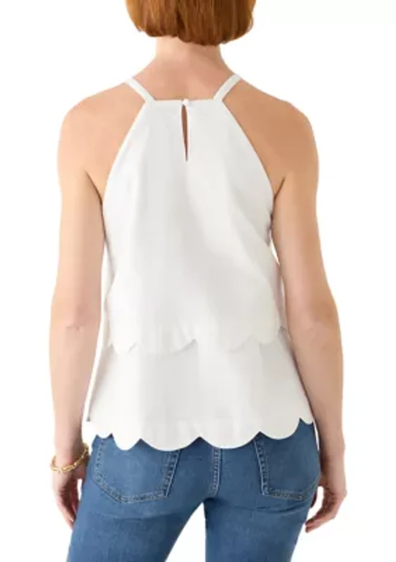 Women's Sleeveless Scallop Tier Top