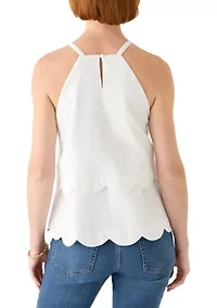 Women's Sleeveless Scallop Tier Top