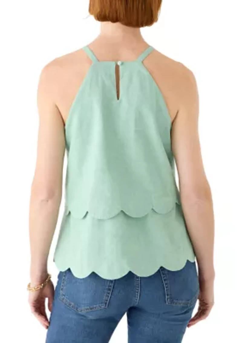 Women's Sleeveless Scallop Tier Top