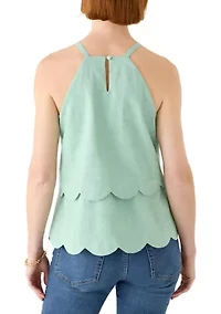 Women's Sleeveless Scallop Tier Top