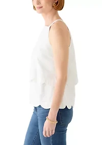 Women's Sleeveless Scallop Tier Top