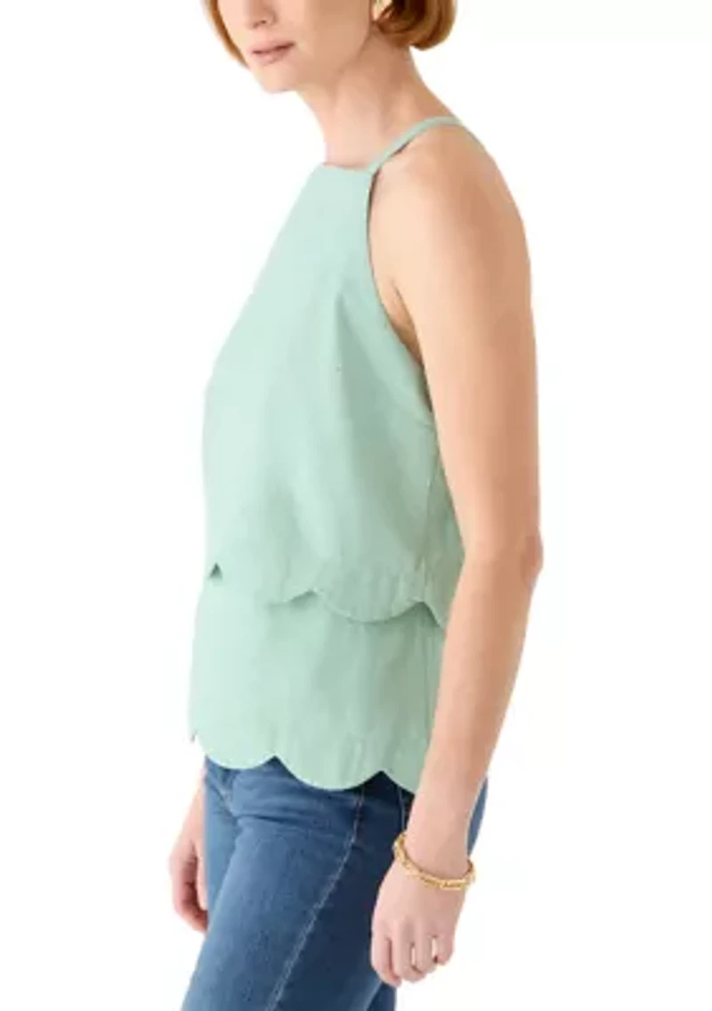 Women's Sleeveless Scallop Tier Top