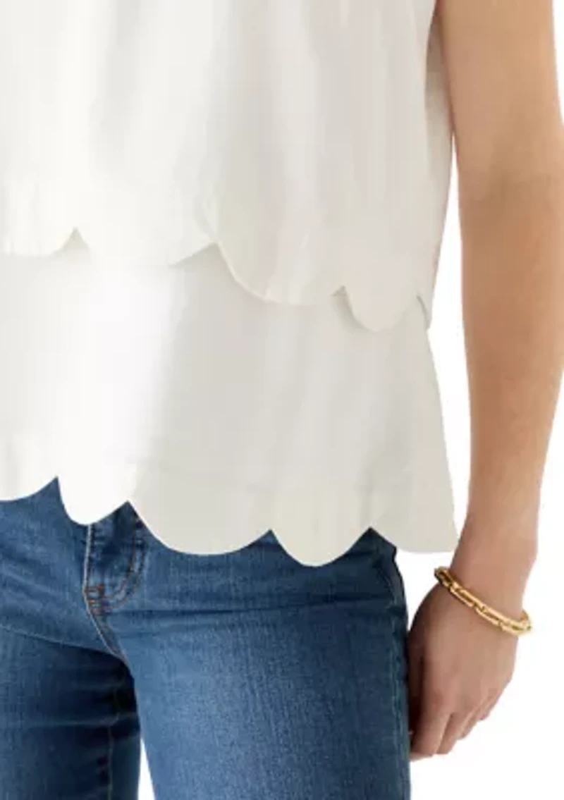 Women's Sleeveless Scallop Tier Top