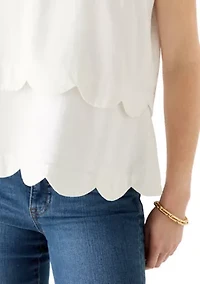 Women's Sleeveless Scallop Tier Top