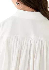 Women's Long Sleeve Poplin Button Up Shirt