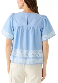 Women's Print Scallop Top