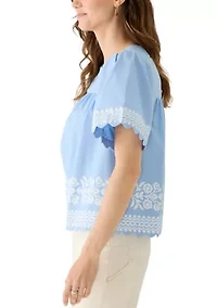 Women's Print Scallop Top