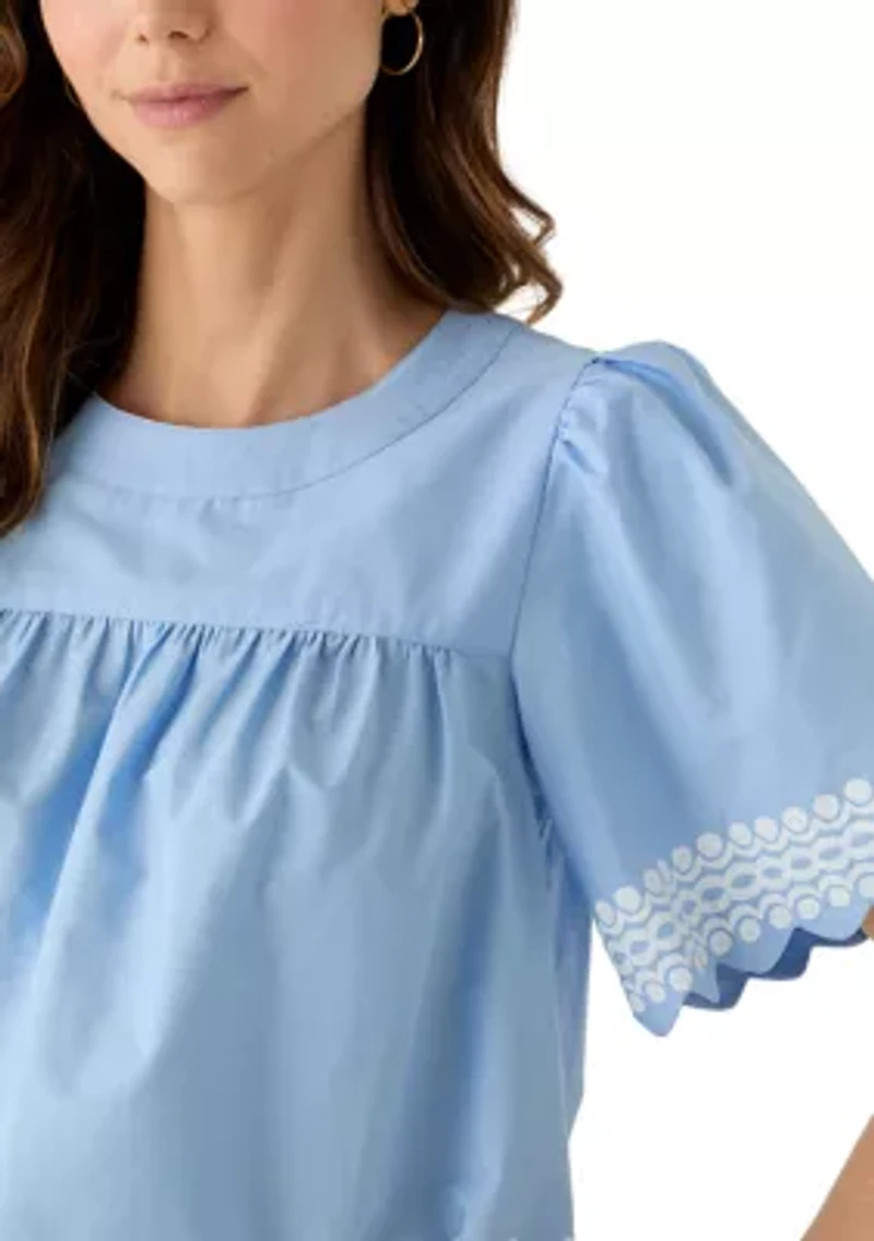 Women's Print Scallop Top