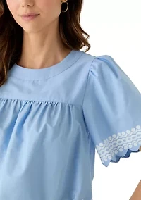 Women's Print Scallop Top