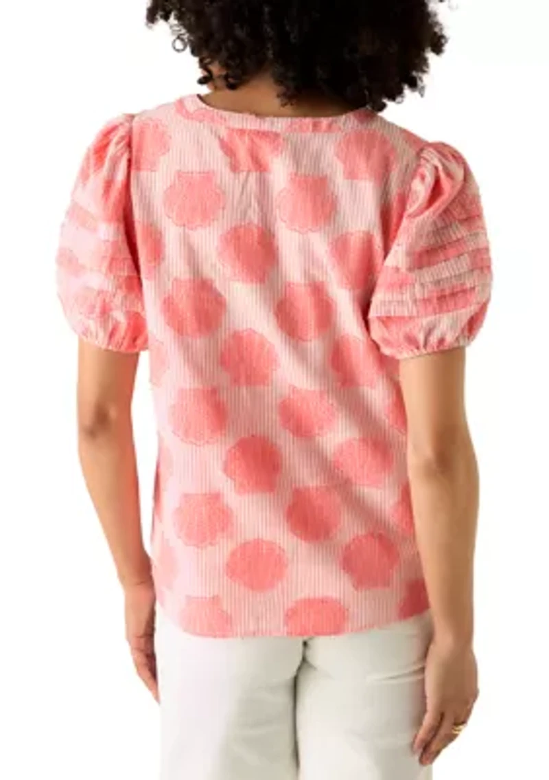 Women's Short Sleeve Notch Neck Top