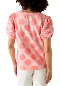 Women's Short Sleeve Notch Neck Top