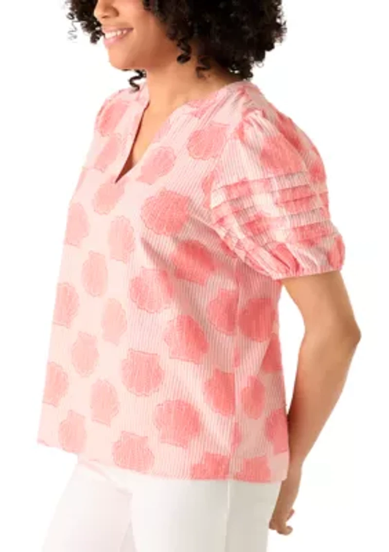Women's Short Sleeve Notch Neck Top