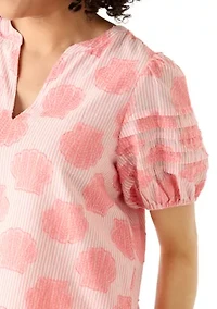 Women's Short Sleeve Notch Neck Top