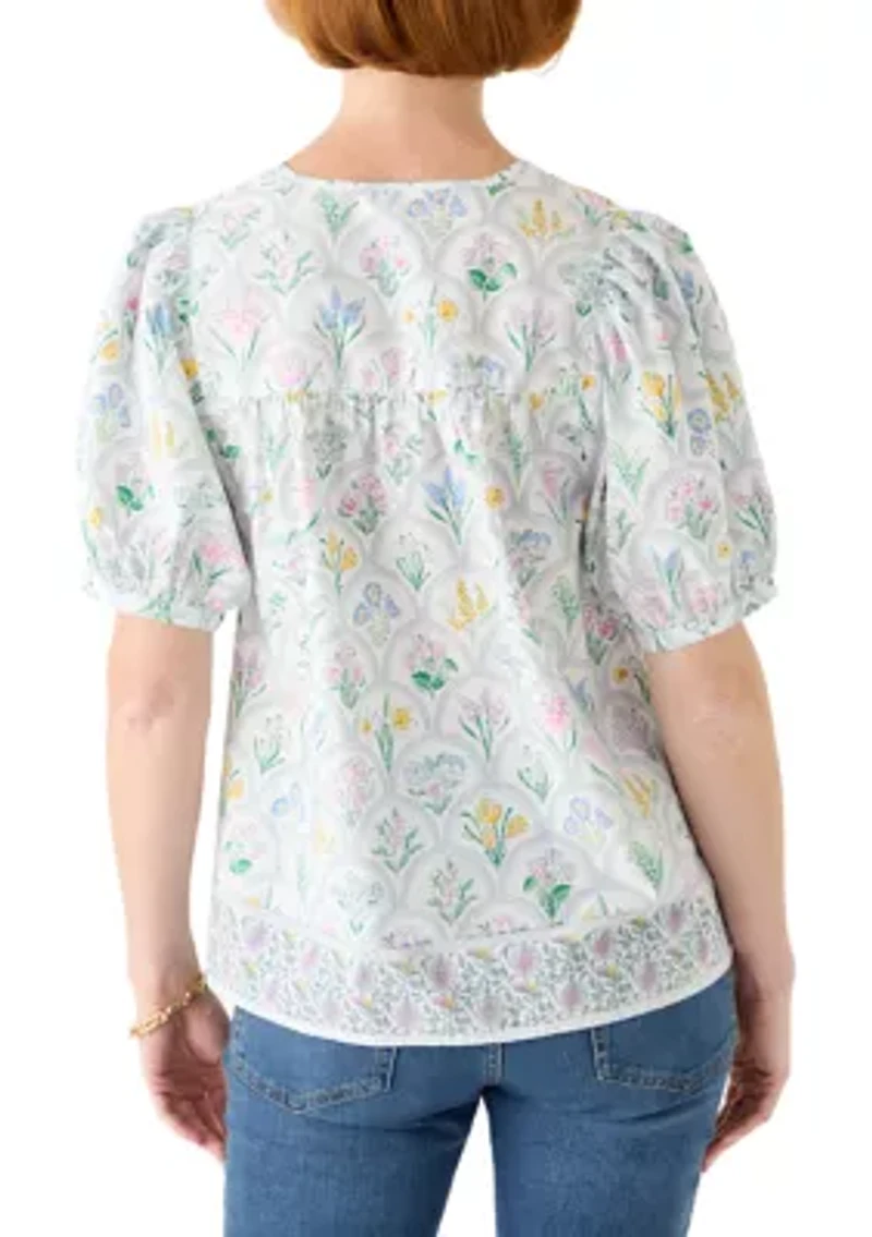 Women's Short Sleeve Peasant Shirt