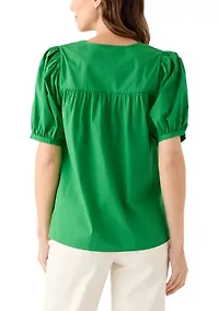 Women's Elbow Tassel Pesant Top