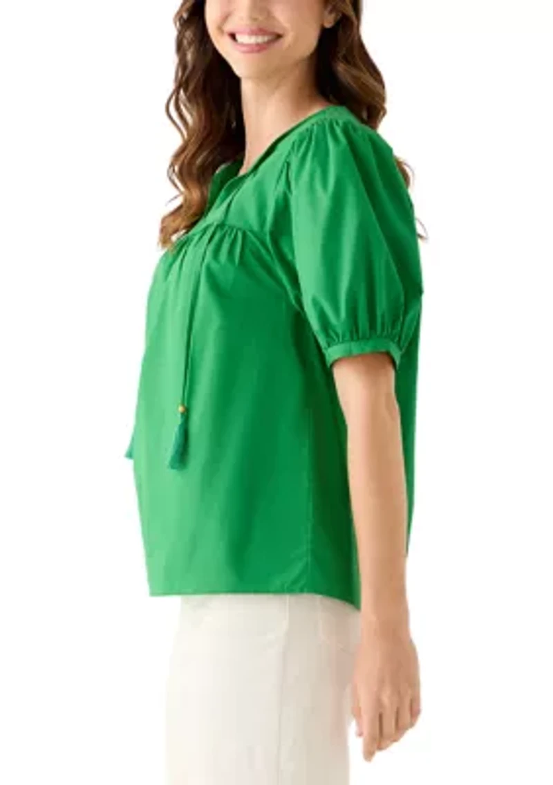 Women's Elbow Tassel Pesant Top