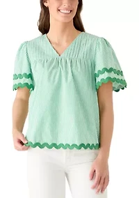 Women's Short Sleeve Ric Rac Top