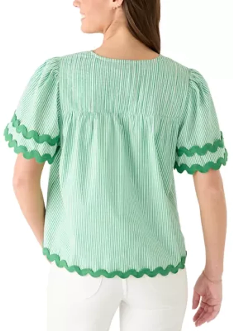 Women's Short Sleeve Ric Rac Top