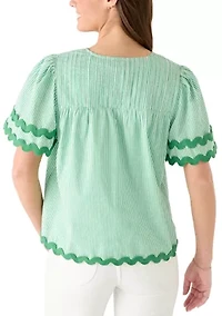 Women's Short Sleeve Ric Rac Top