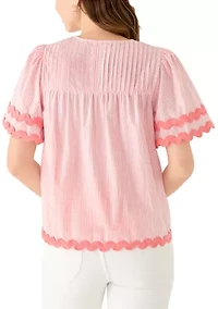 Women's Short Sleeve Ric Rac Top
