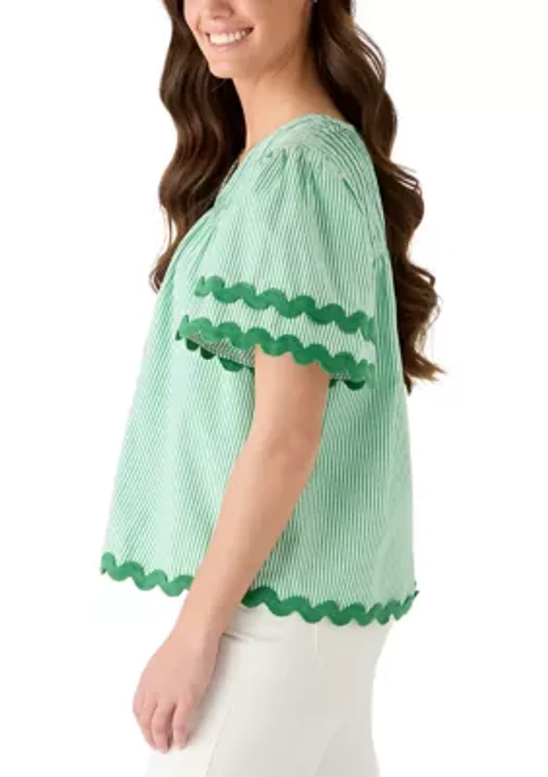 Women's Short Sleeve Ric Rac Top