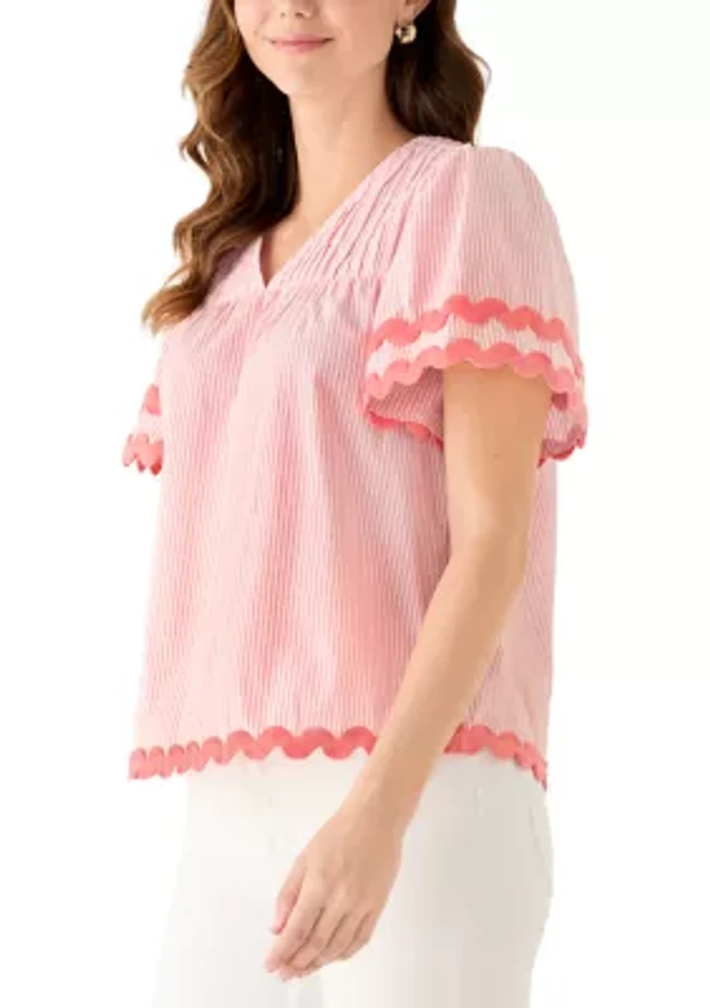 Women's Short Sleeve Ric Rac Top