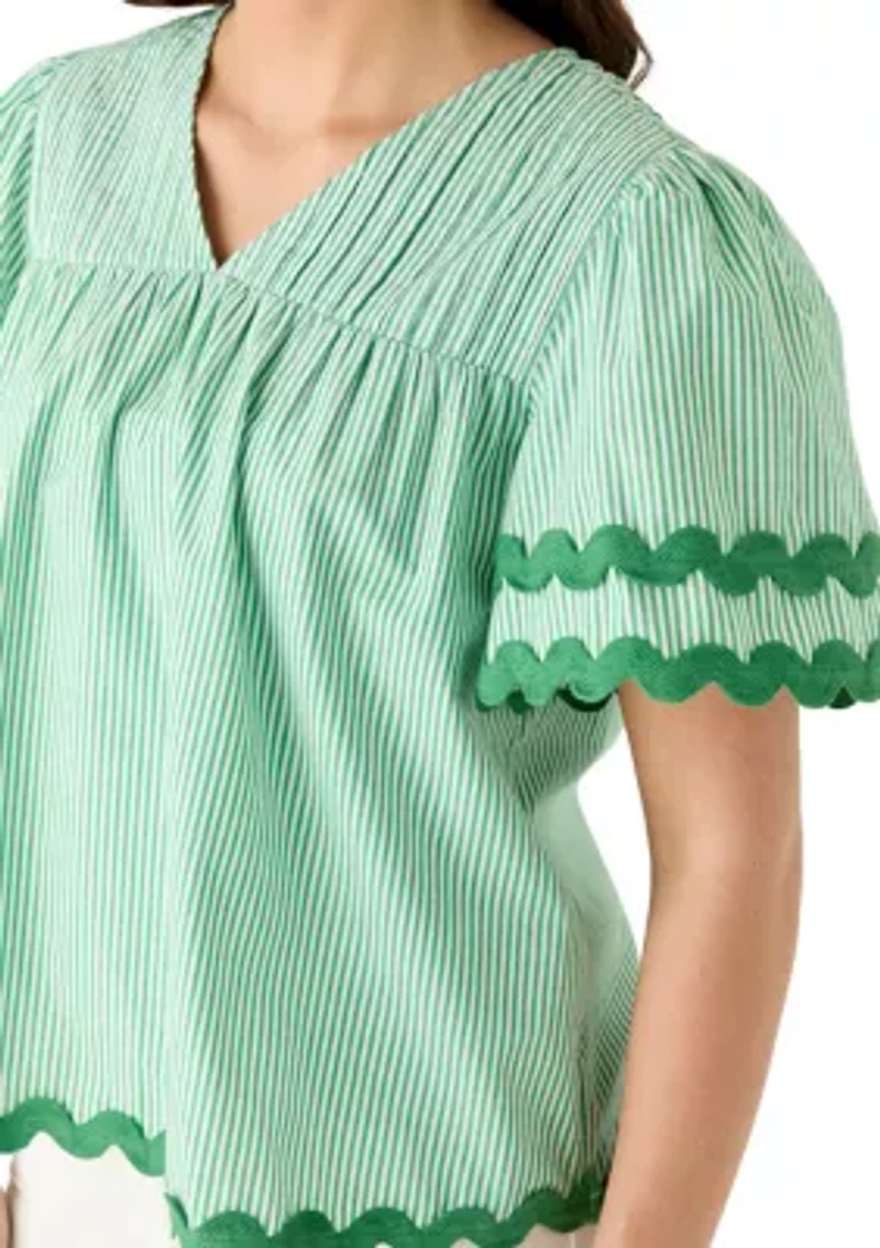 Women's Short Sleeve Ric Rac Top