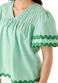 Women's Short Sleeve Ric Rac Top