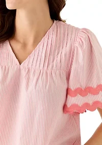 Women's Short Sleeve Ric Rac Top