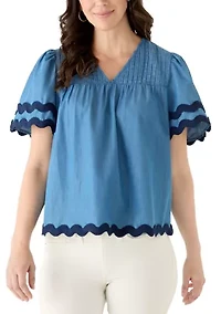 Women's Short Sleeve Ric Rac Top