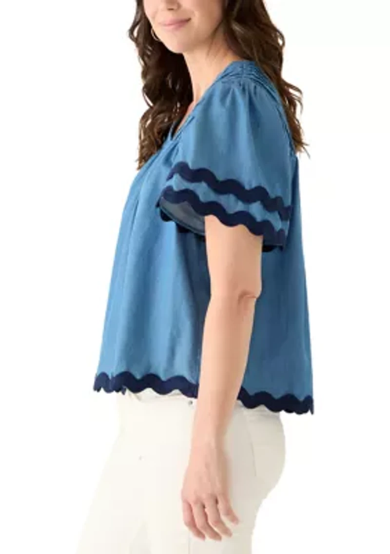 Women's Short Sleeve Ric Rac Top