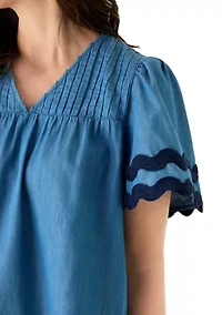 Women's Short Sleeve Ric Rac Top