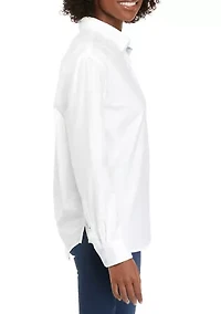 Petite Long Sleeve Oxford Boyfriend Shirt