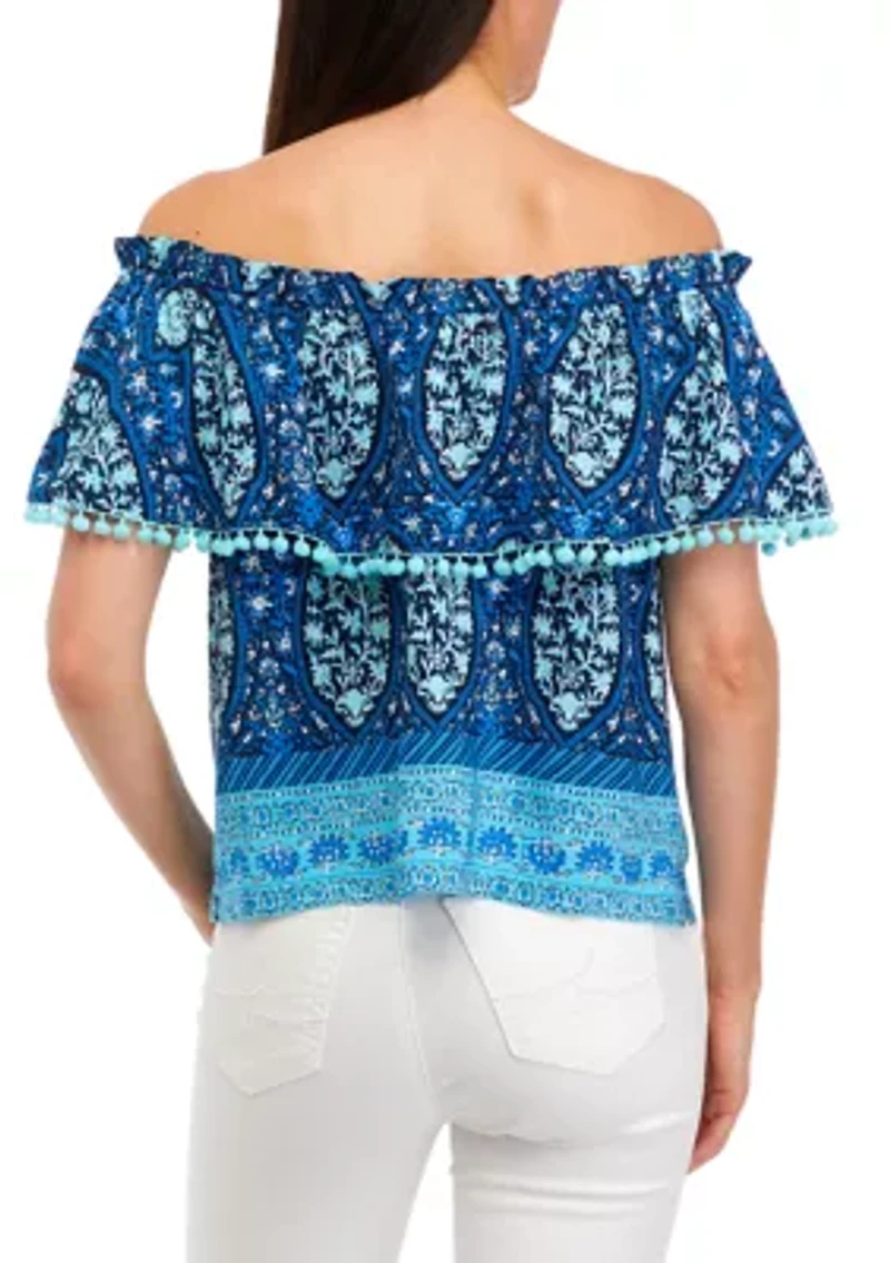Petite Pom Trim Top