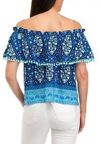 Petite Pom Trim Top